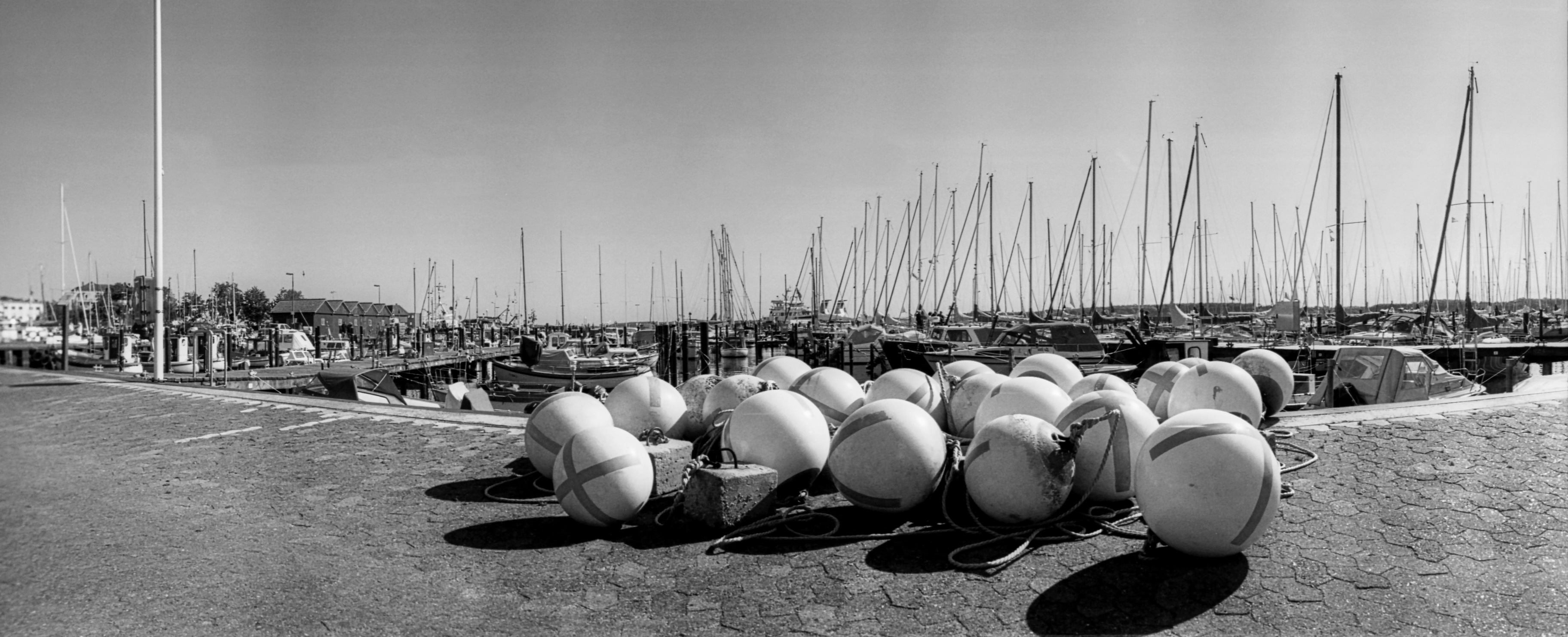 Bojen im Hafen von Laboe